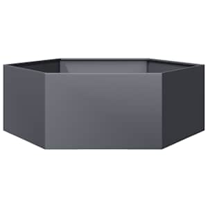 Zahradní truhlík antracitový šestihranný 138 x 120 x 45 cm ocel - obrázek 2