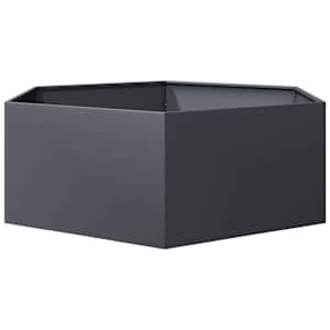 Zahradní truhlík antracitový šestihranný 138 x 120 x 45 cm ocel - obrázek 4