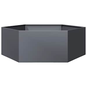 Zahradní truhlík antracitový šestihranný 138 x 120 x 45 cm ocel - obrázek 6
