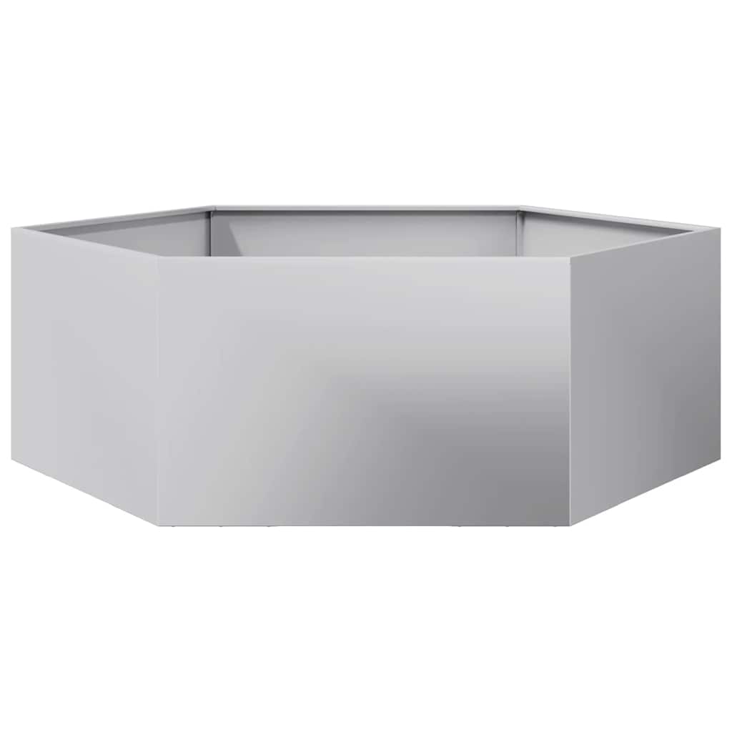 vidaXL Zahradní truhlík šestihranný 138 x 120 x 45 cm pozinkovaná ocel