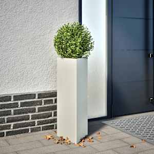 Vrtno korito 2 kosa bela trikotna 30x26x75 cm jeklo