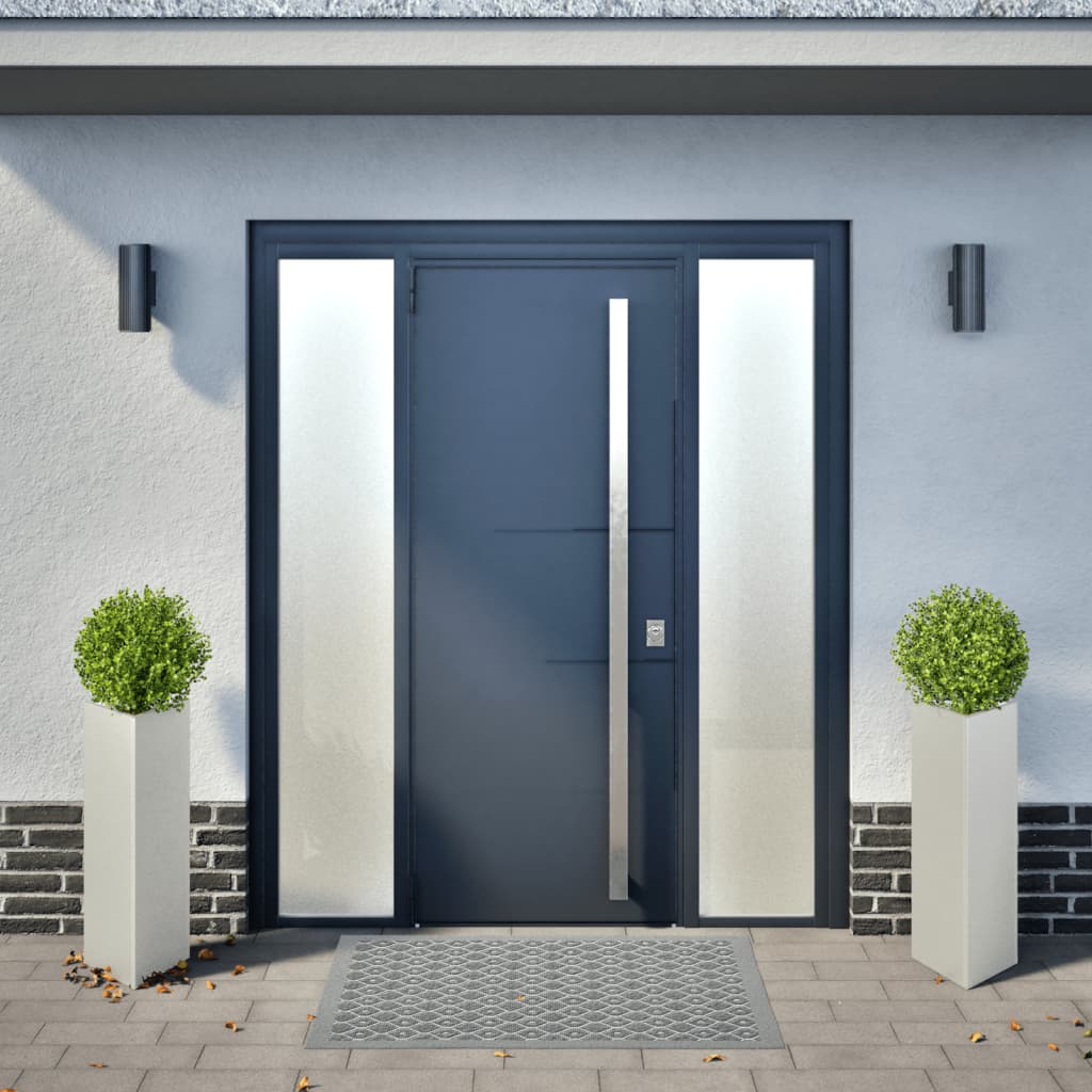 vidaXL Plantenbakken 2 st driehoek 30x26x75 cm roestvrij staal afbeelding
