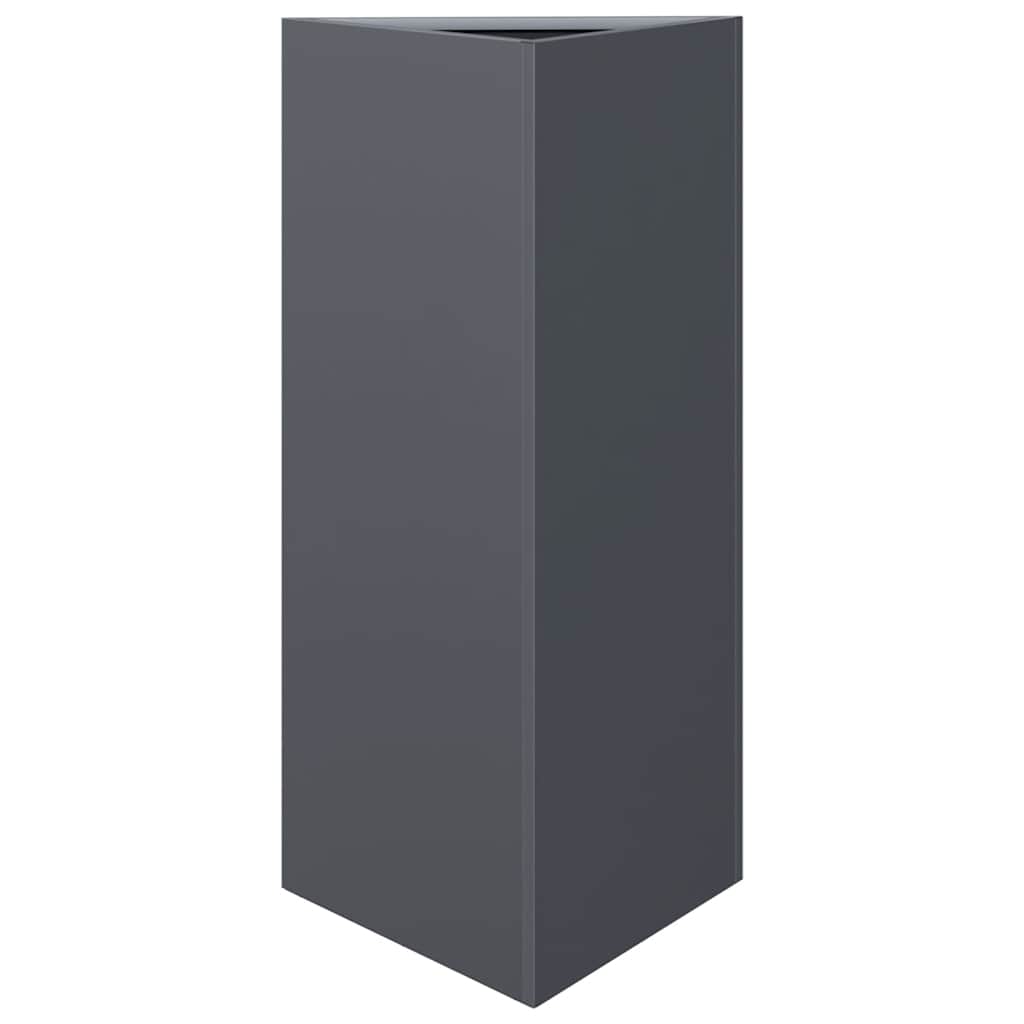 vidaXL Záhradný kvetináč antracit trojuholník 40x34,5x75 cm oceľ