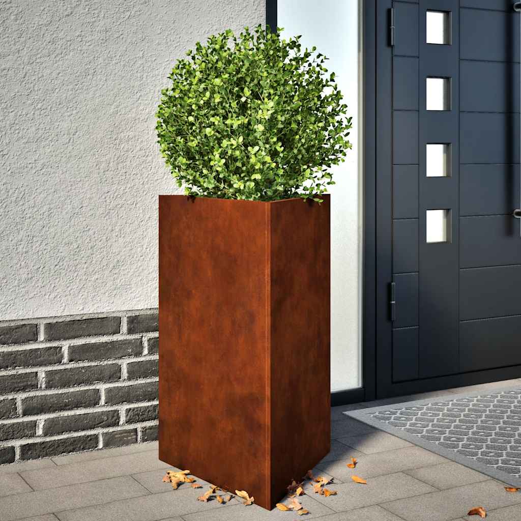 vidaXL Pflanzkübel 2 Stk. Dreieckig 50x43x75 cm Wetterfester Stahl