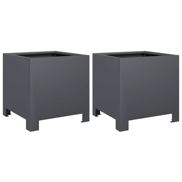 vidaXL aia taimekastid 2 tk, antratsiithall, 30x30x30 cm, teras