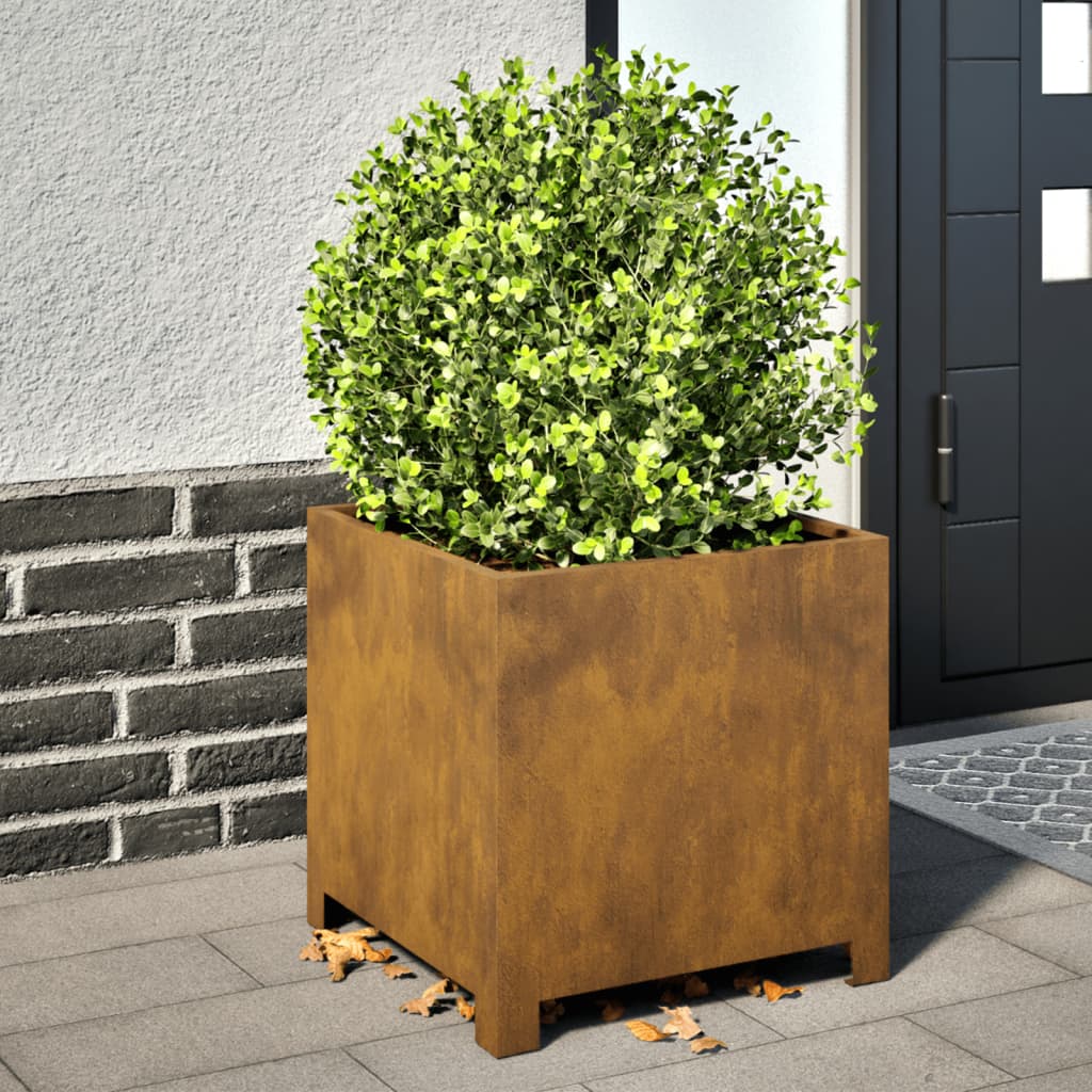 vidaXL Jardinier de grădină 40x40x40 cm Oțel pentru intemperii