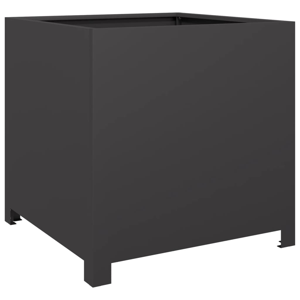 E-shop vidaXL Záhradný kvetináč, čierny 50x50x50 cm, oceľ