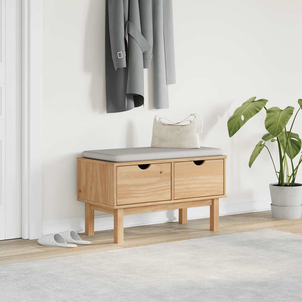 vidaXL OTTA tömör fenyőfa előszobapad 80 x 40 x 45 cm