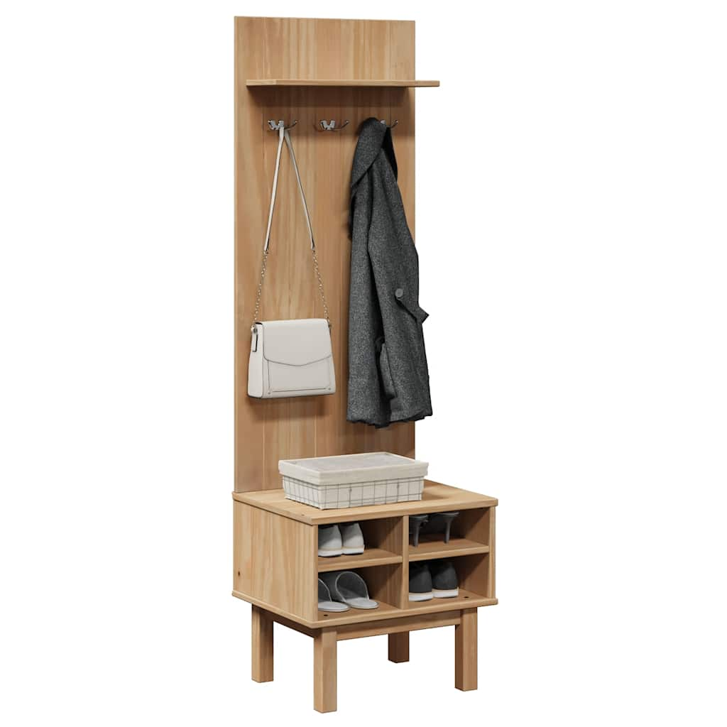 vidaXL Flurgarderobe OTTA 50x40x160 cm Massivholz Kiefer