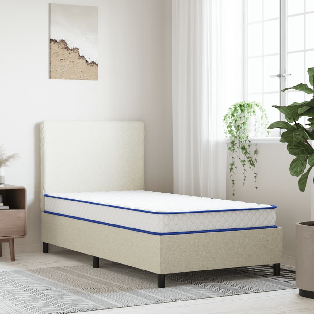 Materasso Viscoelastico 100x200 cm a 5 Strati  Comfort Premium per un Sonno Ristoratore Bianco e Blu