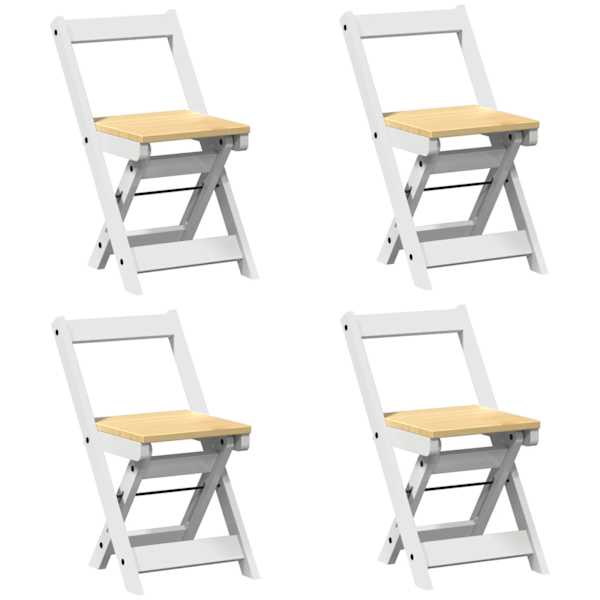 vidaXL Kokkupandavad toolid 4 tk "Corona", valge, t&auml;ispuidust, m&auml;nd