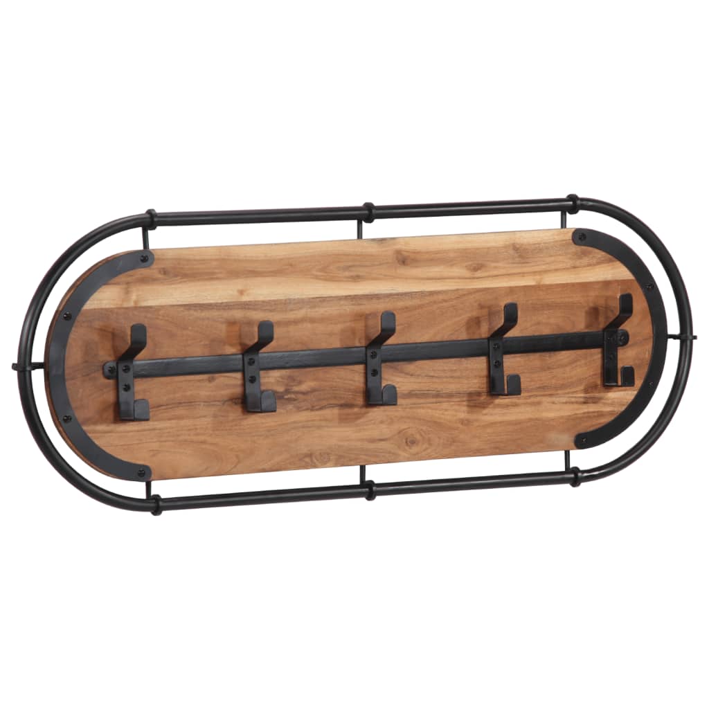 Thumbnail - vidaXL Wandgarderobe mit 5 Haken Massivholz Akazie