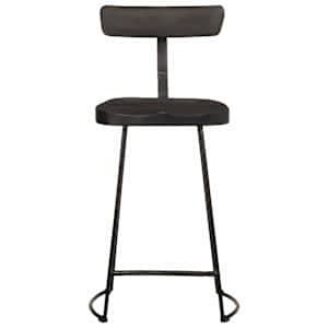 Barski stolčki 2 črni Black 49x43x88 cm trden mangov les - slika 2