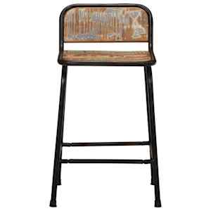 Barski stolčki 4 črni 46x35,5x70 cm trden predelan les - slika 2