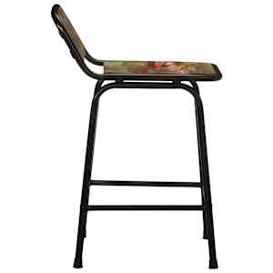 Barski stolčki 4 črni 46x35,5x70 cm trden predelan les - slika 3