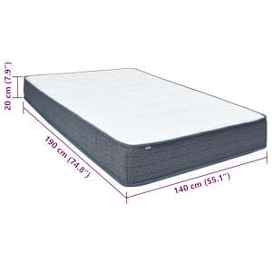 Box spring matrace 190 x 140 x 20 cm středně měkký textil - obrázek 12
