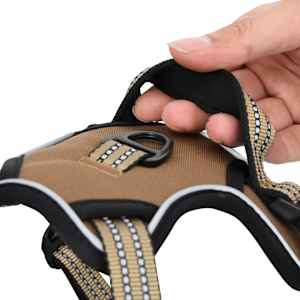Postroj pro psy s reflexními popruhy nastavitelný hnědý M - obrázek 9
