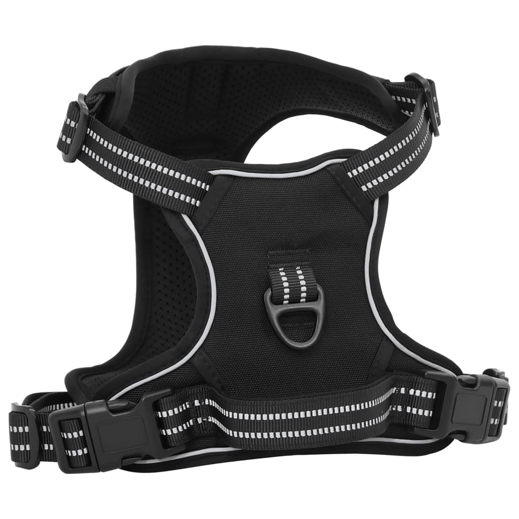 vidaXL Hondentuigje met riem en halsband verstelbaar S zwart afbeelding