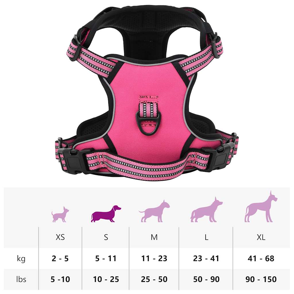 Hondentuigje met riem en halsband verstelbaar S roze image 13