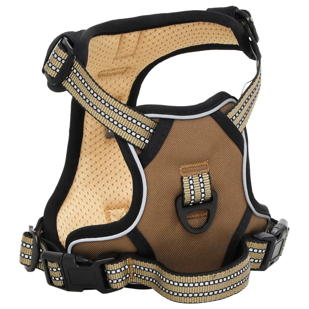 vidaXL Hondentuigje met riem en halsband verstelbaar M bruin afbeelding