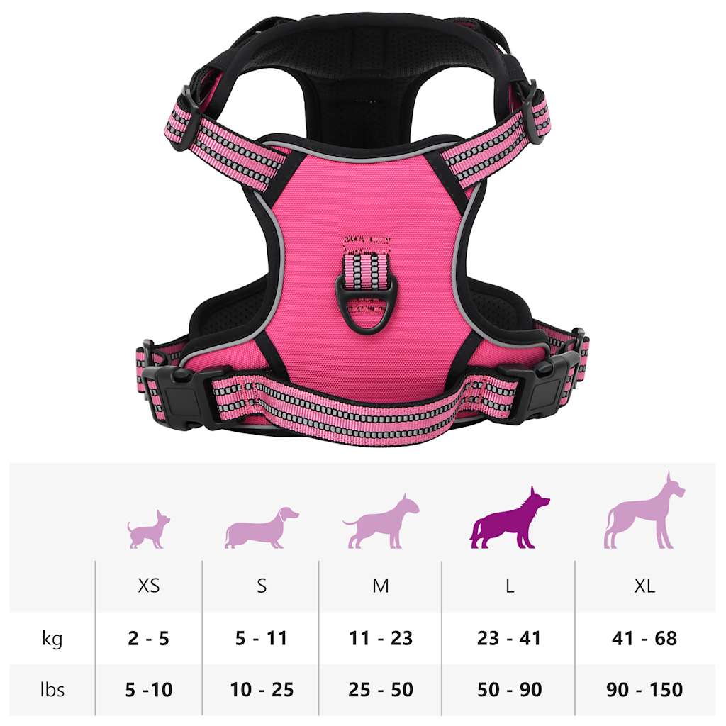 Hondentuigje met riem en halsband verstelbaar L roze image 13