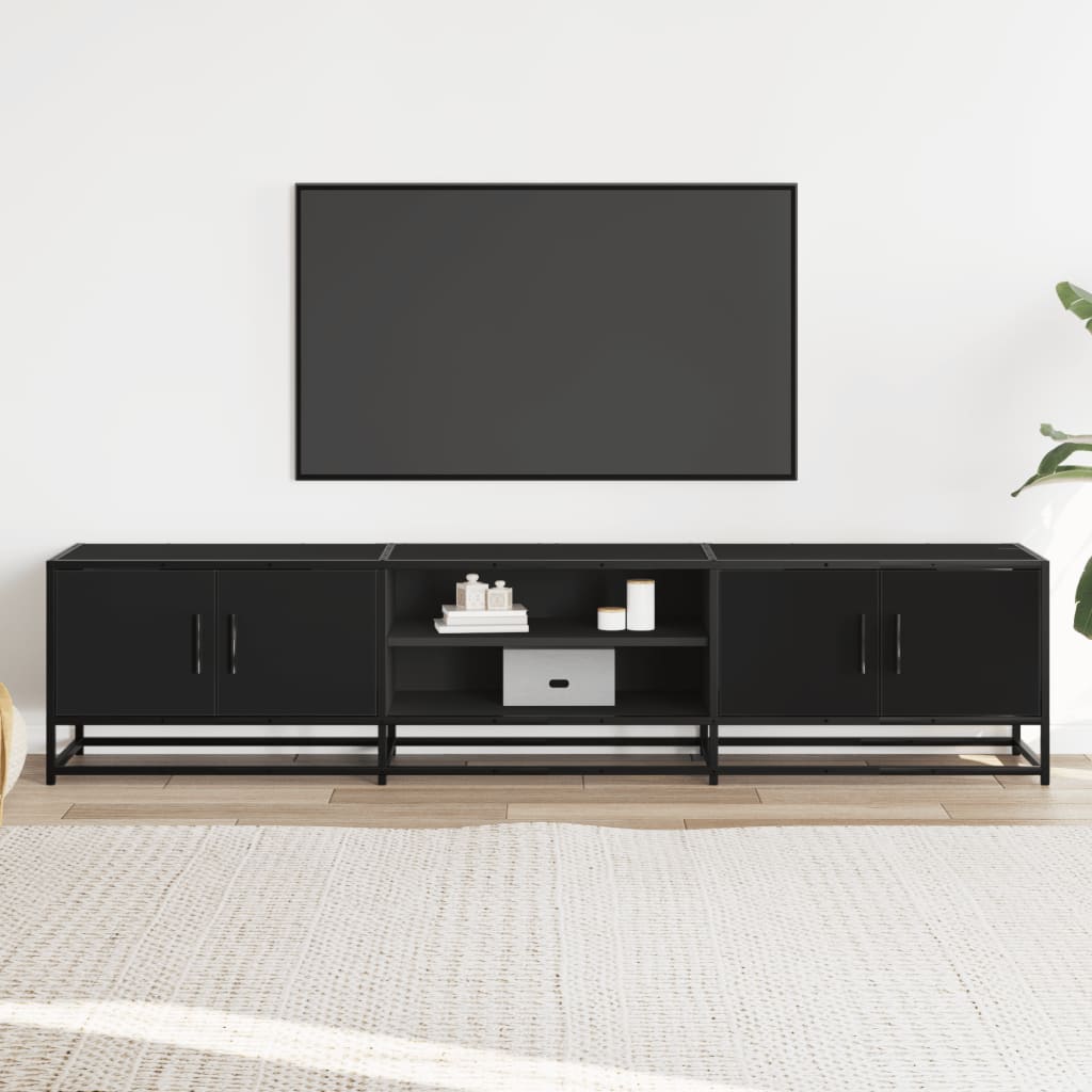 vidaXL Tv-meubel 180x35x41 cm bewerkt hout zwart afbeelding