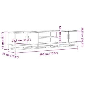 TV skříňka kouřový dub 180 x 35 x 41 cm kompozitní dřevo - obrázek 10