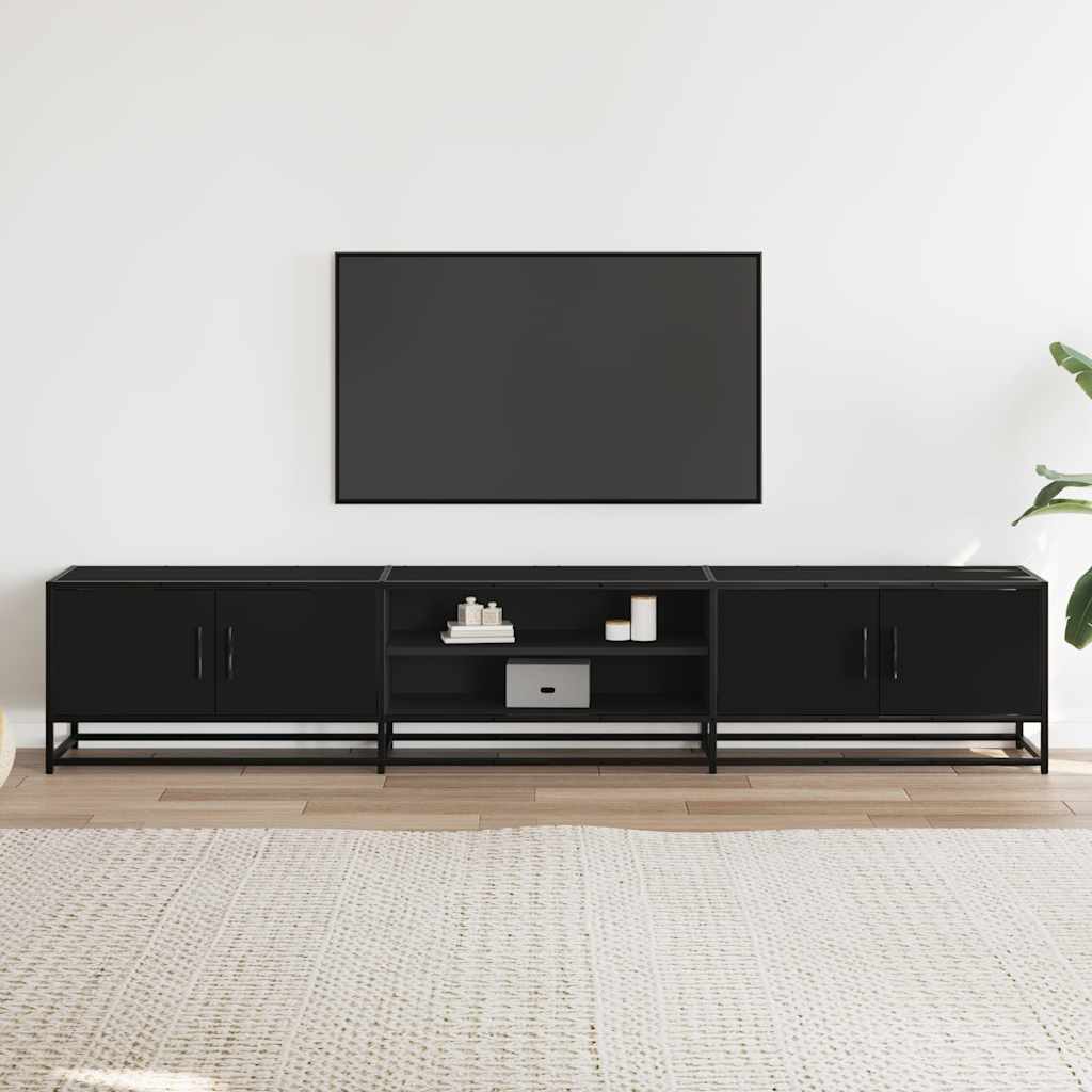 vidaXL Tv-meubel 210x35x41 cm bewerkt hout zwart