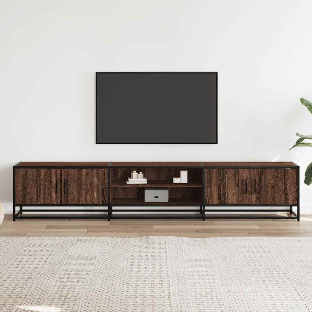 vidaXL Tv-meubel 210x35x41 cm bewerkt hout bruin eikenkleurig