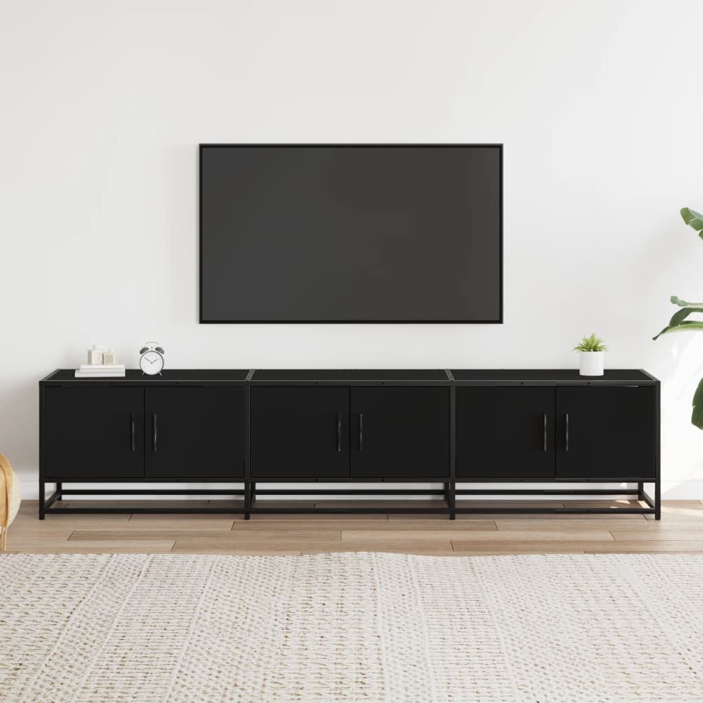 vidaXL Comodă TV, negru, 180x35x41 cm, lemn prelucrat