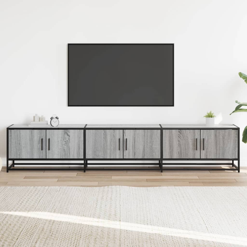 vidaXL Tv-meubel 210x35x41 cm bewerkt hout grijs sonoma eikenkleurig afbeelding