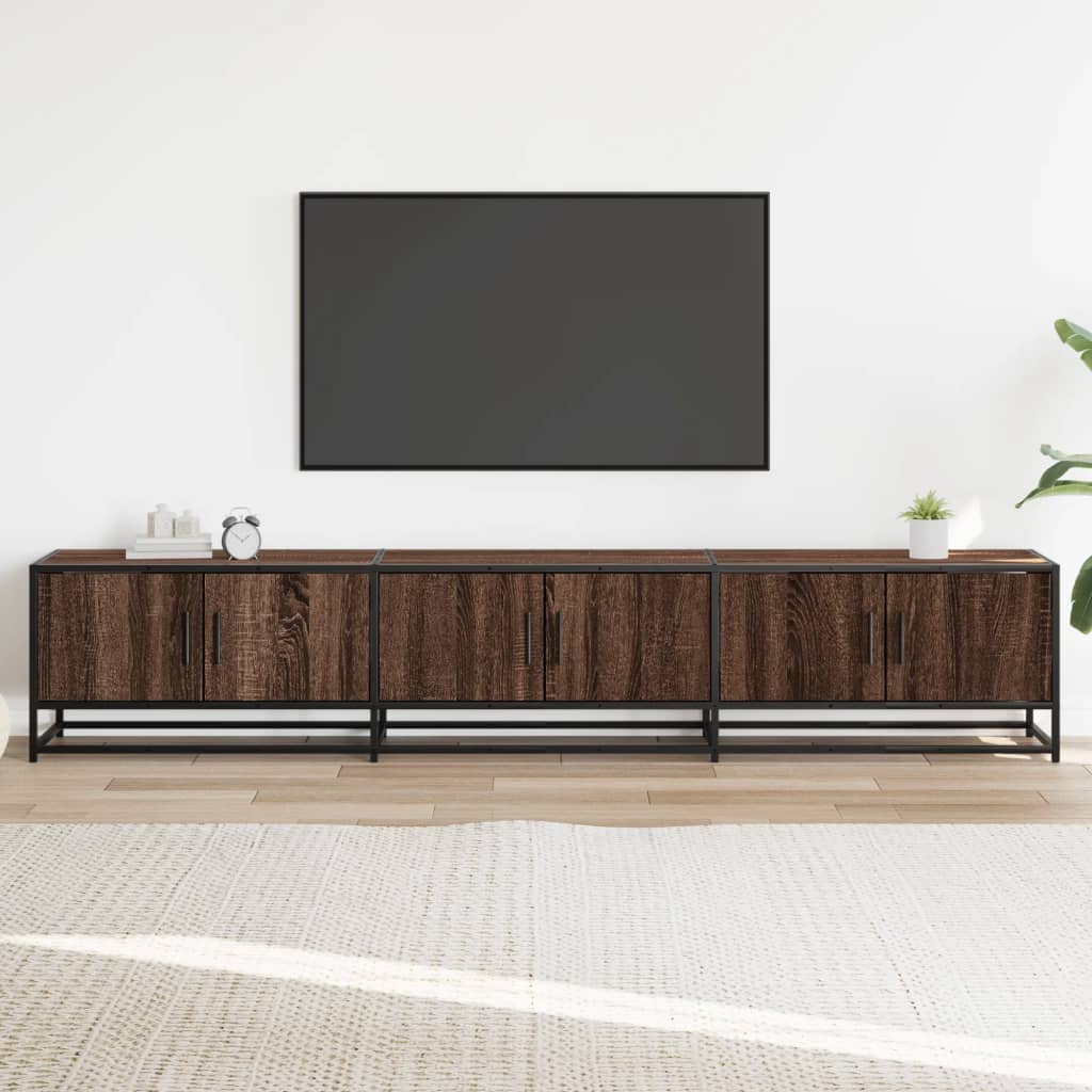 vidaXL Tv-meubel 210x35x41 cm bewerkt hout bruin eikenkleurig