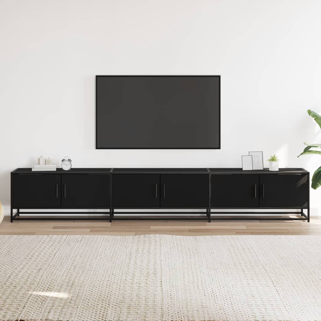 vidaXL Tv-meubel 240x35x41 cm bewerkt hout zwart