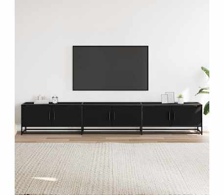vidaXL TV Cabinet Black 240x35x41 cm Engineered Wood
