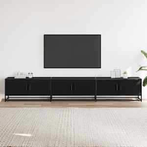 vidaXL TV Cabinet Black 240x35x41 cm Engineered Wood
