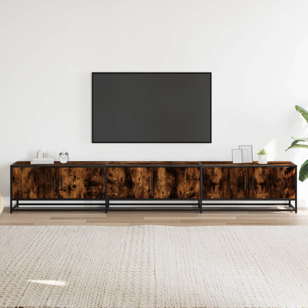 vidaXL Tv-meubel 240x35x41 cm bewerkt hout gerookt eikenkleurig