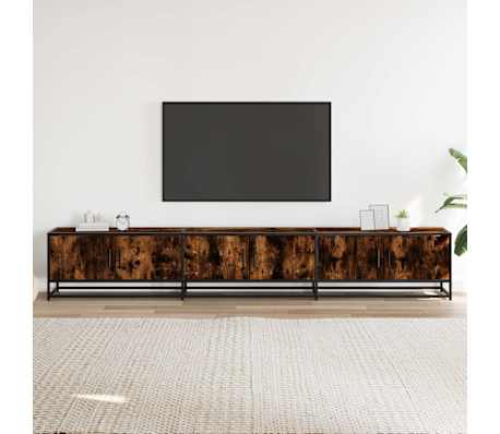 vidaXL Comodă TV, stejar fumuriu, 240x35x41 cm, lemn prelucrat