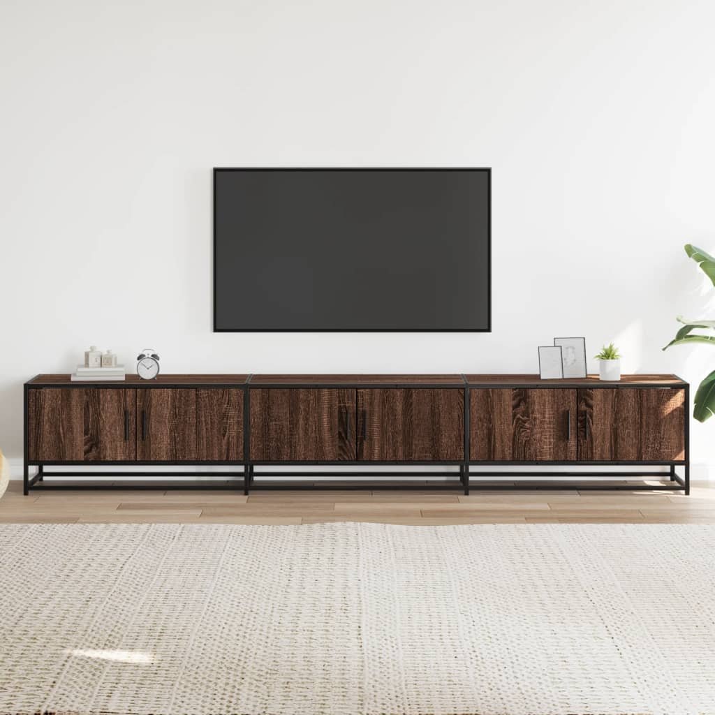 vidaXL Tv-meubel 240x35x41 cm bewerkt hout bruin eikenkleurig