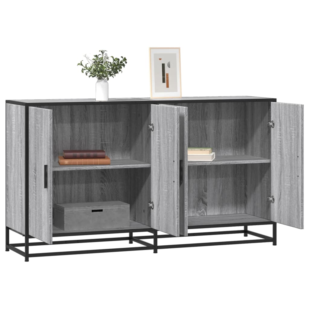 vidaXL Sideboard Grau Sonoma 134x35x76 cm Holzwerkstoff