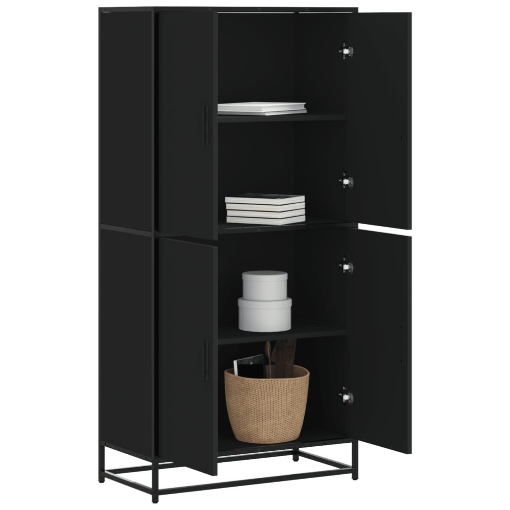 Highboard Schwarz 68x35x139 cm Holzwerkstoff