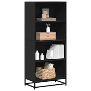 Knjižna omara črna 60x35x139 cm inženirski les