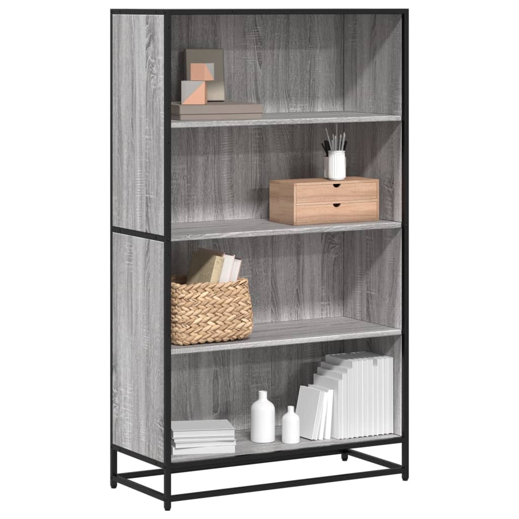 vidaXL Bücherregal Grau Sonoma 80,5x35x139 cm Holzwerkstoff