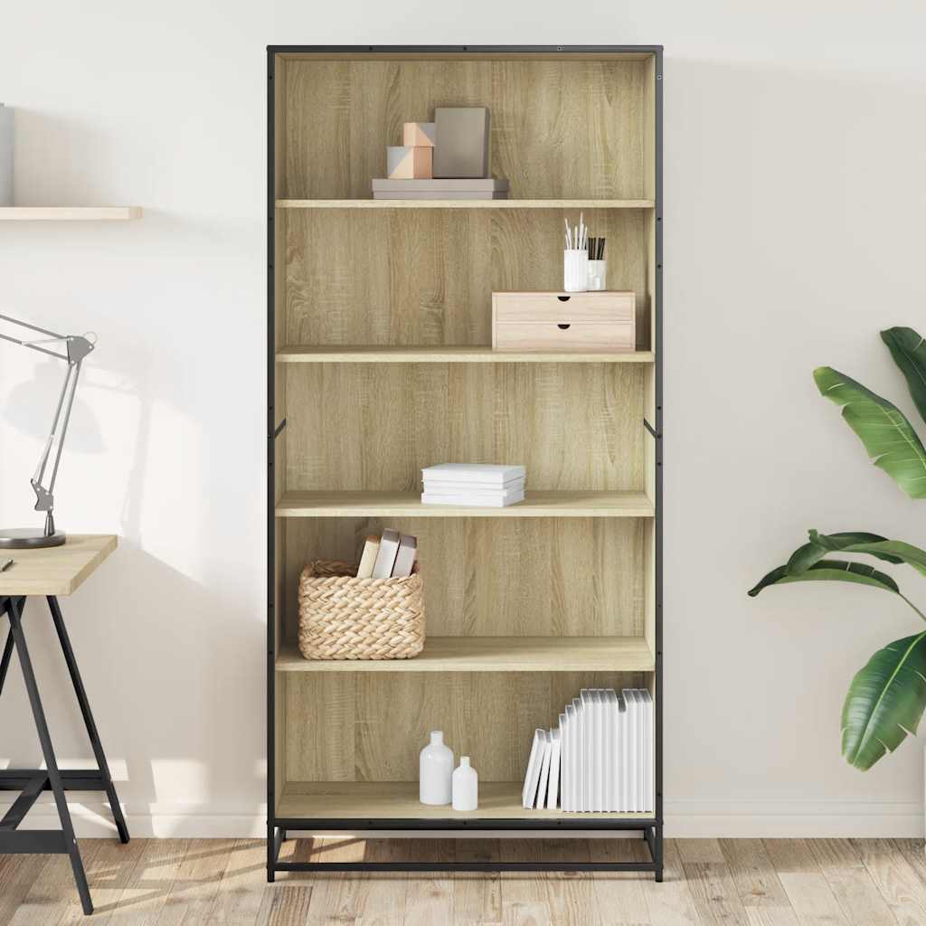 vidaXL Boekenkast 80,5x35x170,5 cm bewerkt hout sonoma eikenkleurig afbeelding