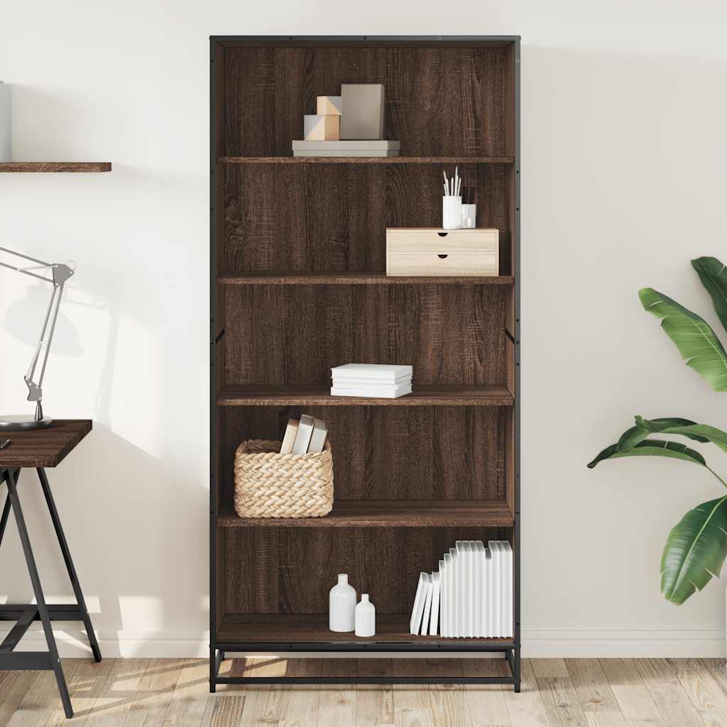 vidaXL barna tölgy színű szerelt fa könyvespolc 80,5 x 35 x 170,5 cm