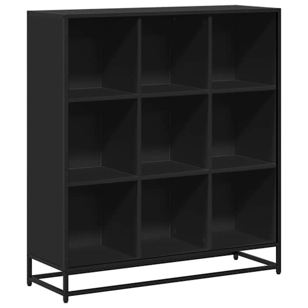 vidaXL raamatualus, must, 97,5x33x107,5 cm, tehispuit ja metall