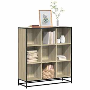 Knihovna dub sonoma 97,5 x 33 x 107,5 cm kompozitní dřevo a kov - obrázek 1