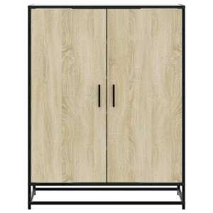 Botník dub sonoma 75 x 38 x 97,5 cm kompozitní dřevo a kov - obrázek 4