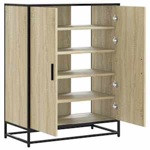 Botník dub sonoma 75 x 38 x 97,5 cm kompozitní dřevo a kov - obrázek 7