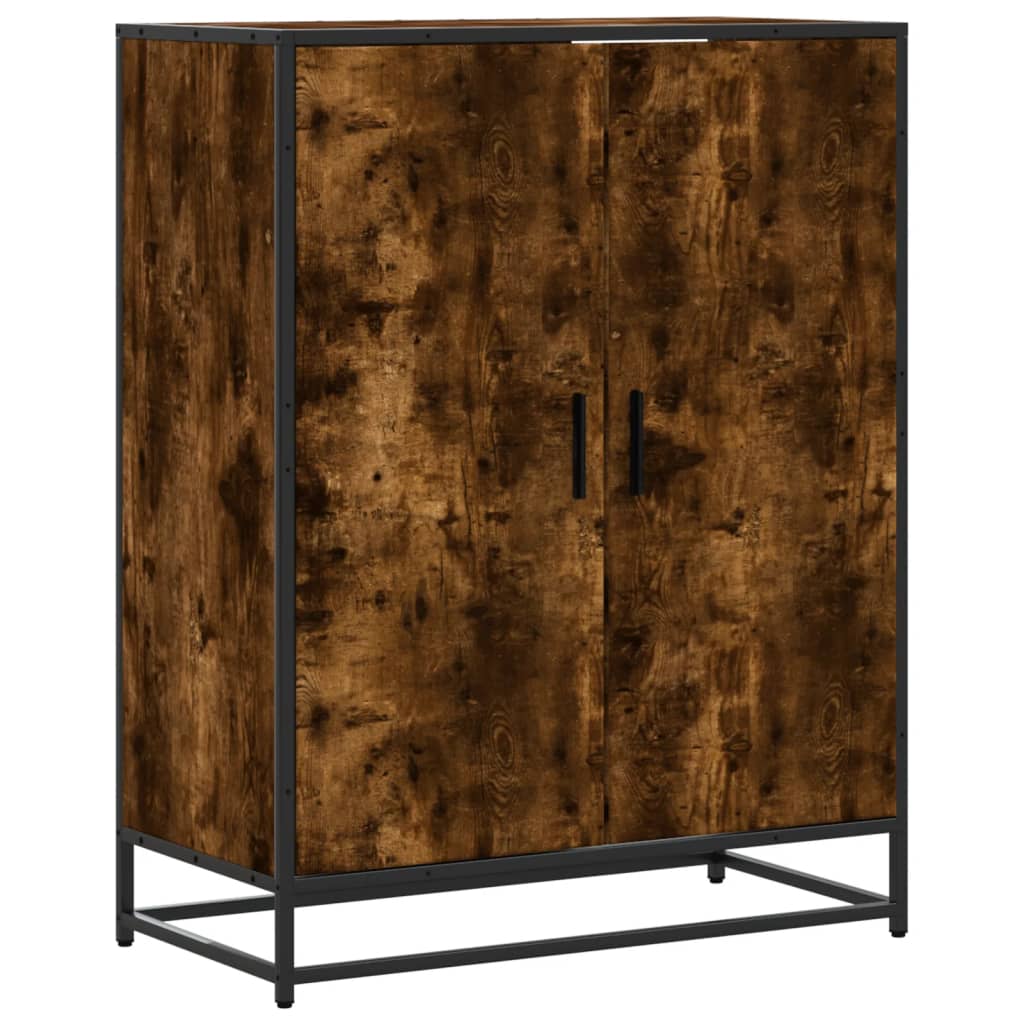 vidaXL Botník kouřový dub 75 x 38 x 97,5 cm kompozitní dřevo a kov