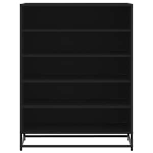 Botník černý 75 x 38 x 97,5 cm kompozitní dřevo a kov - obrázek 4